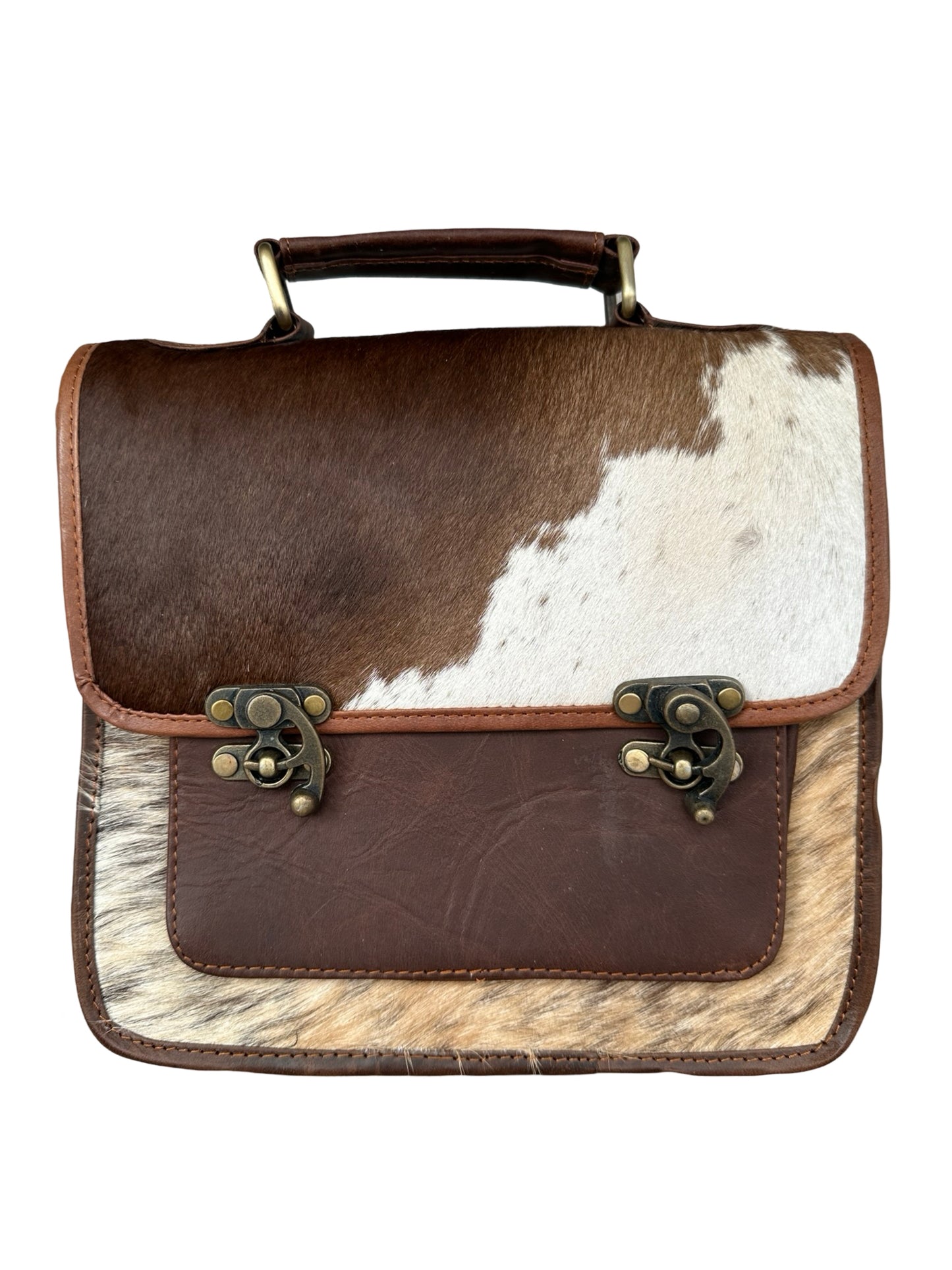 Leer Tas- Koe print