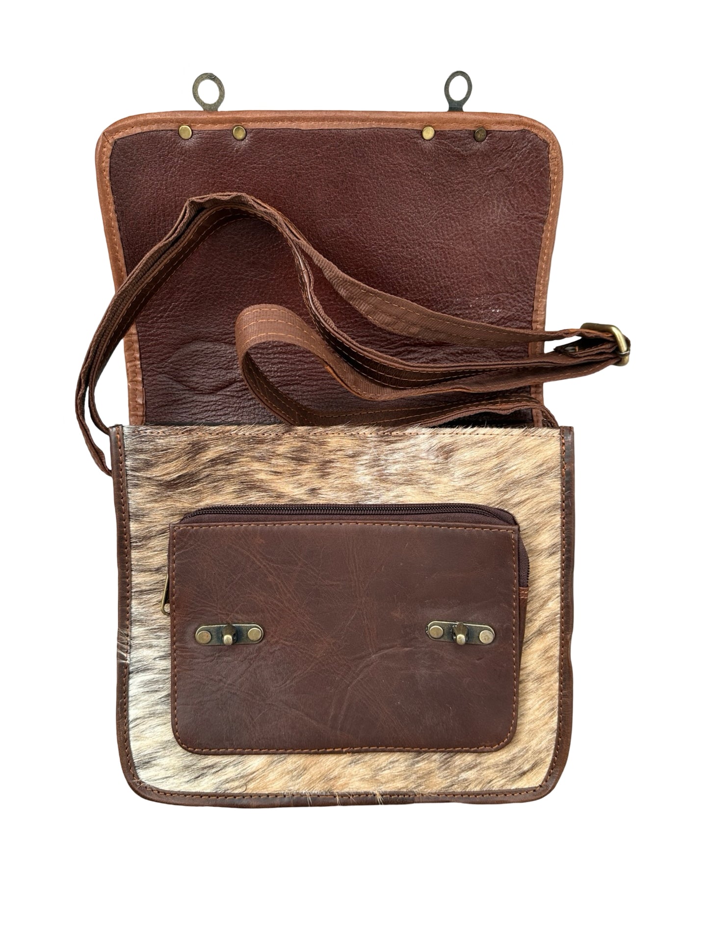 Leer Tas- Koe print