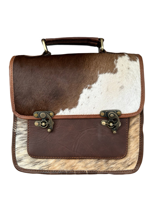 Leer Tas- Koe print
